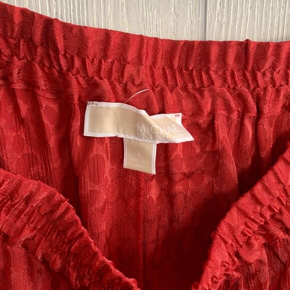 Michael Michael Kors Red Animal Print Midi Skirt Size Large NWOT - Picture 4 of 5